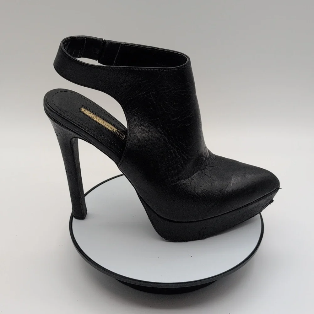 BCBGENERATION| Black Leather High Heel Ankle Boots - Picture 7 of 16